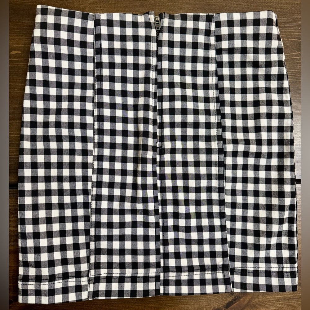 Free People Black & White Gingham Mini Skirt - Picture 8 of 11